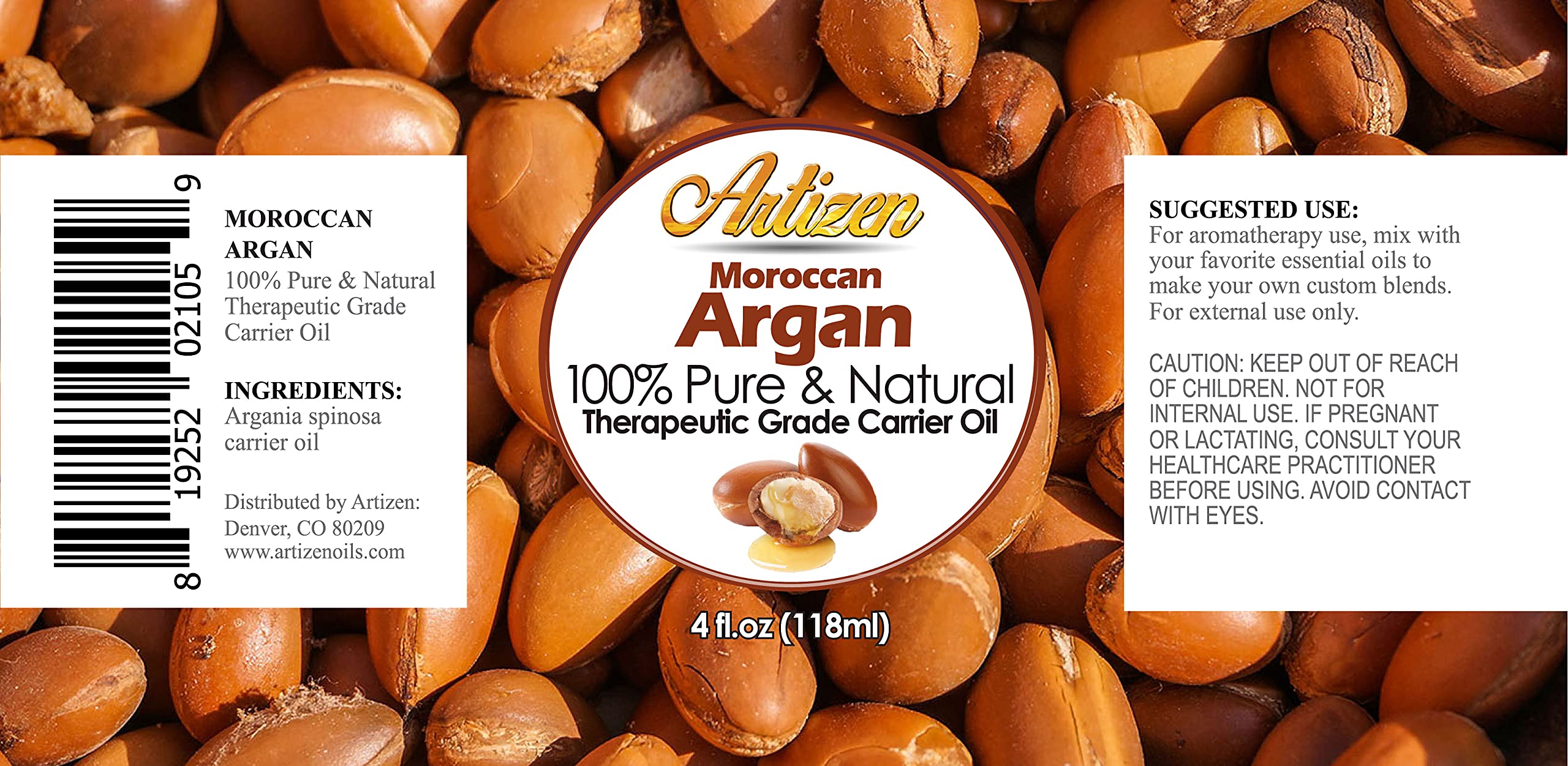 Moroccan Argan Oil - 4 Ounce Bottle (100% PURE & NATURAL) Suitable for your Hair